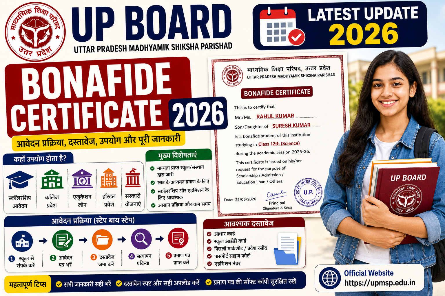 UP Board Bonafide Certificate 2026