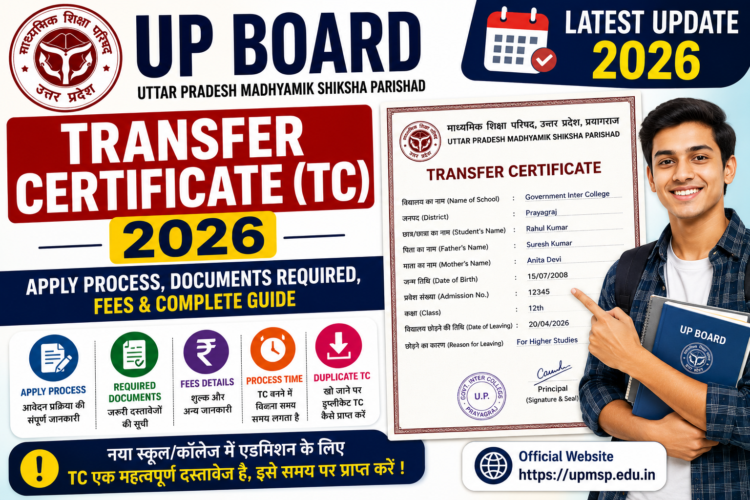 UP Board Transfer Certificate 2026